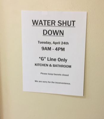 Pay your rent. but 7 days a month the water is out of order.