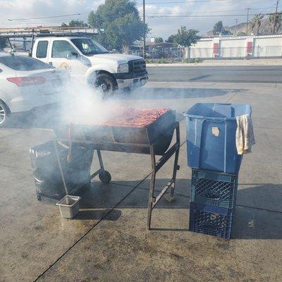 Charcoal grilled meats