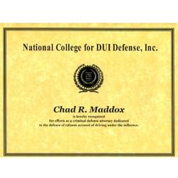 Long standing member of the National College for DUI Defense.