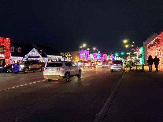 Looking North on Main St. at Christmas in Downtown Rochester, MI