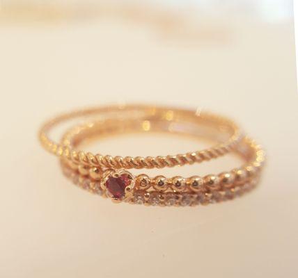 14K Thin layered rings