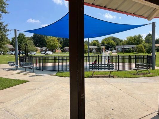 Splash pad area from under shelter