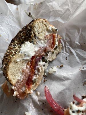 Lox bagel sandwich