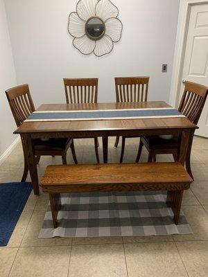 Amish dining set.  Extends to 9.5 ft.