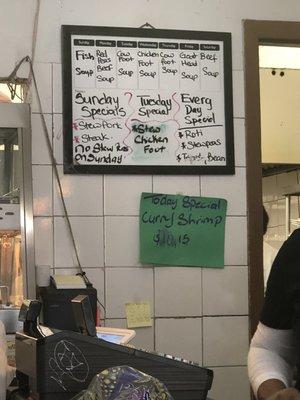 Weekly menu