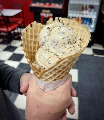 Toasted Coconut with vanilla waffle cone