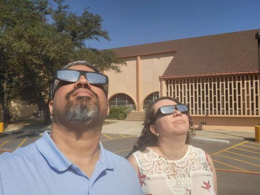 Church building in the background