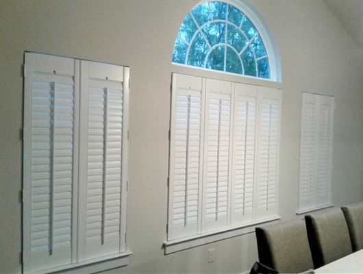 Custom shutters. Formal Dining.