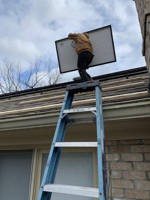 on the higher, roofs, 2x4's are installed to assist in installing the racks and panels. SAFETY FIRST!