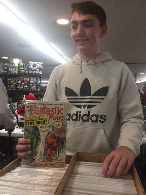 Joey Johnson helps out at the Bigfoot Comic store. He also helps with shows promoting the store.