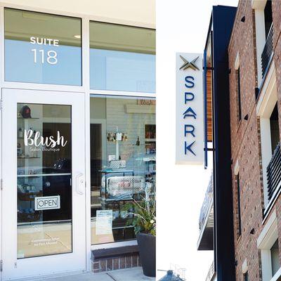 Blush is located on the first floor of the Spark Building