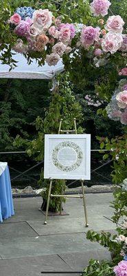 Temporary frame for display at the ceremony