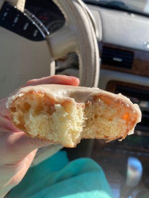 Dry maple glazed cake donut