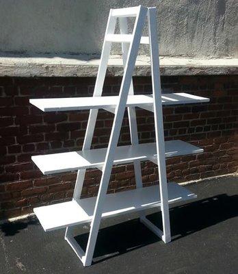 Custom A-frame shelving unit created for an interior designer.