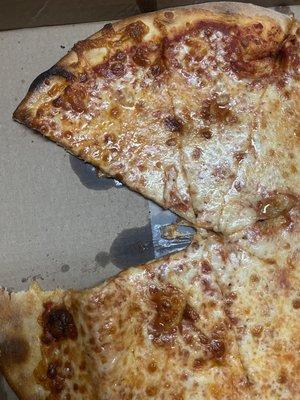 Overcooked pizza