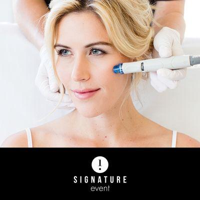 You're Invited! HydrafacialMD Signature Event. April 24th 4pm-6pm. RSVP at 702-888-1037.