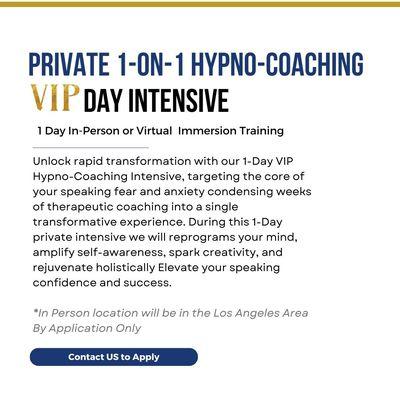 1 Day VIP Coaching to Overcome your Public Speaking fear that is costing you your professional & financial growth, and success in life & biz