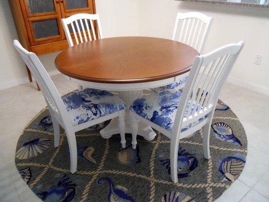 Dining room set, now looking fresh and coastal!