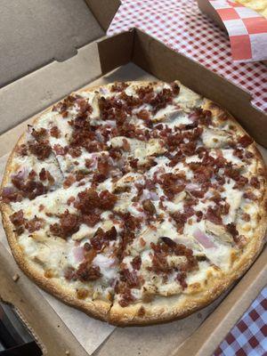 Chicken Bacon Ranch Pizza.