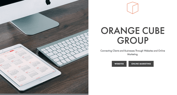 This is the Orange Cube Group website. See it live at orangecubegroup.com