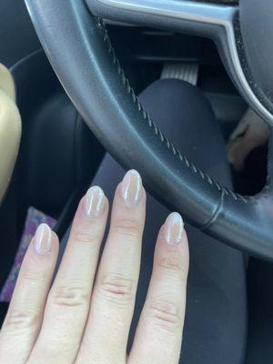 Champagne nails. J13 dip(nude) with chrome.