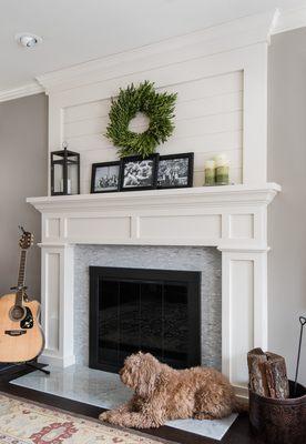 Birmingham, MI Transitional Kitchen Remodel and Addition—fireplace renovation