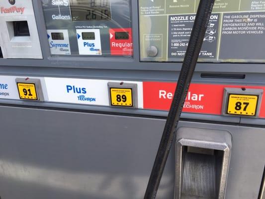 Isn't the low octane normally on the left?