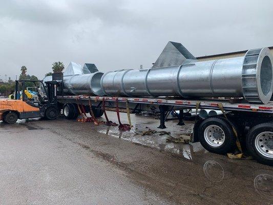 Large exhaust fan stacks for Cal Tech.  3/16" galvanized steel, with 1" galvanized mounting plates.