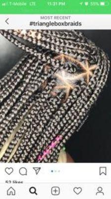 We are great at these up and rising triangle box braids