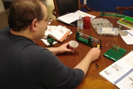 Reloading metallic cartridges.