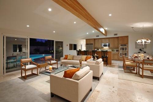 "California Ranch",  Living Room and Kitchen areas