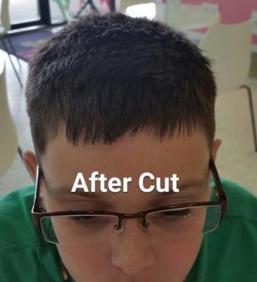 Complete CHOP JOB on my 12 yr old, day before first day of school!