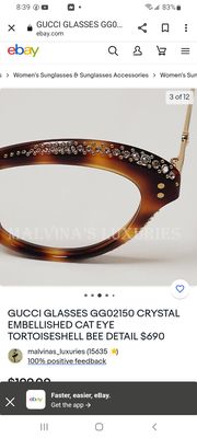 Gucci eyeglasses that were claimed to have been lost.