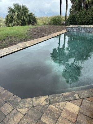 Nasty pool water from the unmanaged landscape