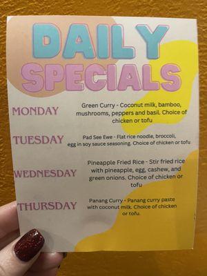 Daily Specials look awesome!