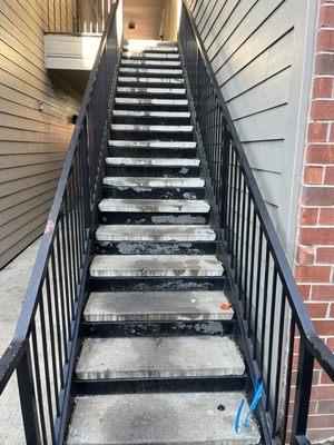 Dirty stair well in front of my unit