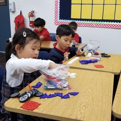 Our young engineers are hard at work, designing their first Robot of the year at Fairmont Private Schools in North Tustin.