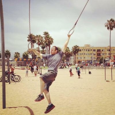 Santa Monica beach workout with Chris