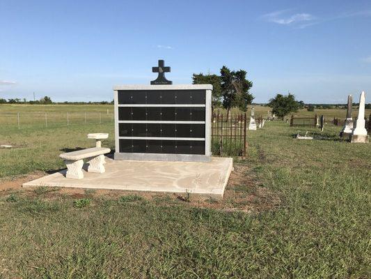 Columbarium at St John Evangelical Cemetery In Ross Prairie Tx. Established 1859