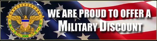 We offer a 10% off discount to all our Military.