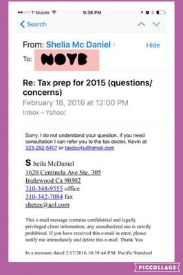 Sadden by the...Unprofessional & unaccepted I unrendered services for 2016!!! You tell me...how you would of handled these emails?