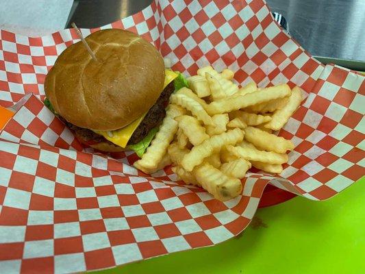 Cheese Burger with Fries