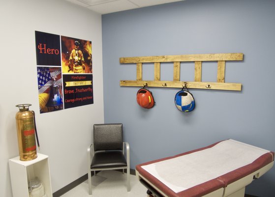 Fire & EMS themed exam room.