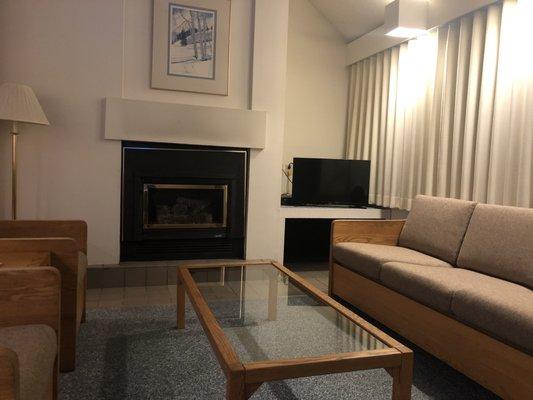 Living room with gas fireplace