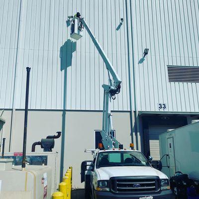 Working on some Axis Security Cameras on a Logistics building in Rialto.