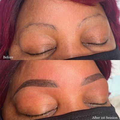 Microshading is a great alternative for those with thin brows. Save time when you no longer have to fill in your brows.