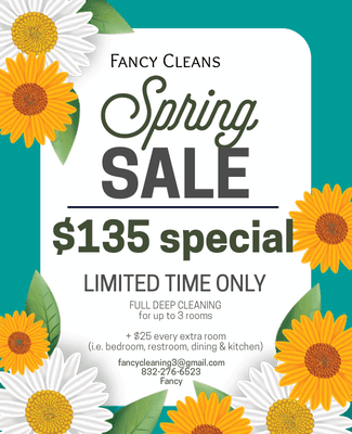 *SPRING CLEANING*
$135
Call today!