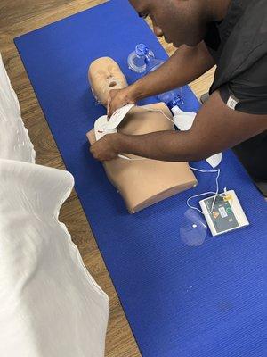 Basic life support AED pads Placement