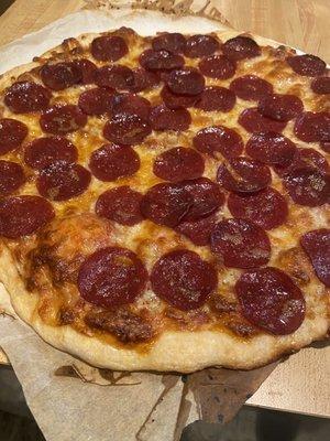 Pepperoni pizza done!