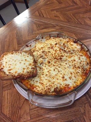 Delicious full order of Baked Nebraska. Pasta dish with red and white sauce. YUM!!